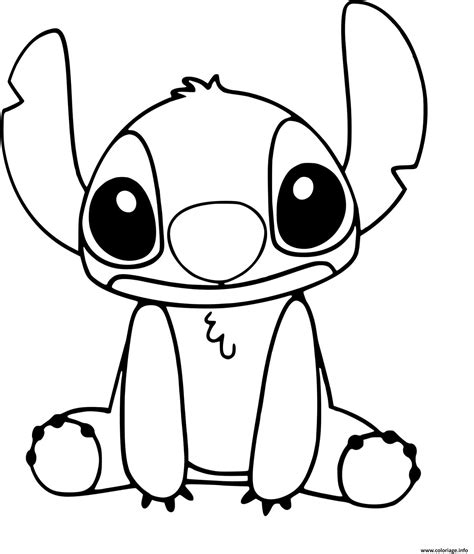 coloriage stitch se repose apres une longue journee dessin stitch