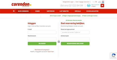 corendon inloggen met reserveringsnummer  inloggen