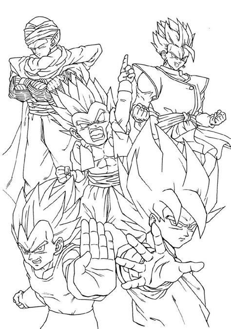 Dragon Ball Super Coloring Pages Full Team Educative