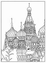 Coloring Pages Buildings Building Adult Basil Cathedral Empire State Saint Red Square Moscow City Printable Sofian Buckingham Palace Architecture Colouring sketch template