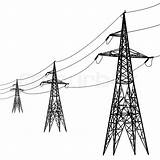 Power Vector Lines Silhouette Voltage High sketch template