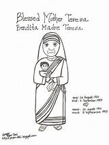 Teresa Mother Calcutta Coloring Blessed Madre Paper Theresa Clipart Quotes Calcuta Pages Birthday Drawings Dali Happy Kids Printable Saints Catholic sketch template