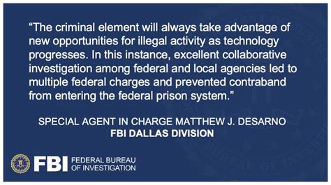 fdle  twitter texas man charged   drone  deliver contraband  prison fbidallas