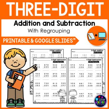 digit addition   digit subtraction  regrouping worksheets