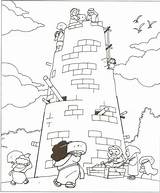 Babel Tower Coloring Dibujos Bksn Religionsunterricht Babele Kas Pia Laminas Recortar Puntadas Ark Construyendo Pertemuan Noah sketch template