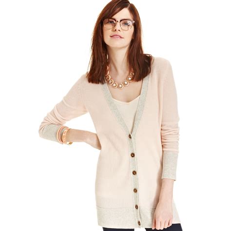 maison jules colorblocked cardigan in pink mallow combo lyst