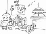 Coloring Robot Pages Robots Future Craft Color Kids sketch template