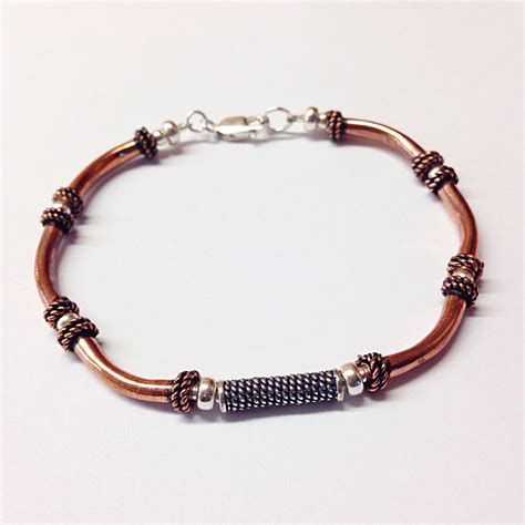 mixed metal copper silver bracelet