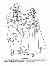 Coloring Pages Colonial Fashion Book Dover Colouring Early American Plimoth Plantation Color Template Choose Board sketch template