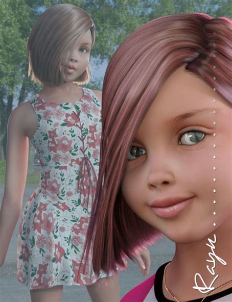 rayn character and hair for genesis 3 female s 3d
