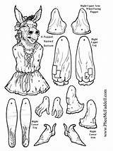 Coloring Puppet Pages Cut Pheemcfaddell Puppets Templates Paper Dolls Bard Color Nights Dream Bottom Template Halloween Doll Fairy Crafts Printables sketch template