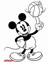 Coloring Mickey Basketball Mouse Pages Classic Disney Spinning Funstuff Disneyclips sketch template