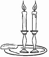Shabbat Shabbos Shabat Candle Velas Veladoras Shalom Vela Dibujar Jewish Clipartmag sketch template