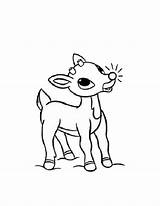 Rudolph Reindeer Nosed Glowing Everfreecoloring sketch template