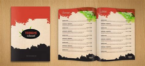 restaurant menu card psd mockup design   designhooks