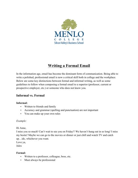 writing  formal email