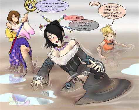 final fantasy 10 girls in quicksand by silkyfriction hentai foundry
