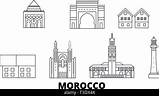 Morocco Landmarks Maroc Contours Touristiques sketch template