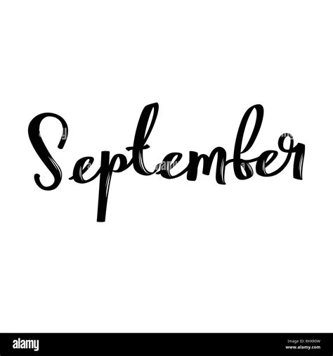 handwritten calligraphic word september month  stock vector image art alamy