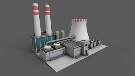 model power plant  poly vr ar  poly cgtrader