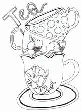 Tea sketch template