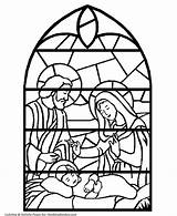 Catholic Christmas Clipart Clip Nativity Coloring Cliparts Library Stained Glass sketch template