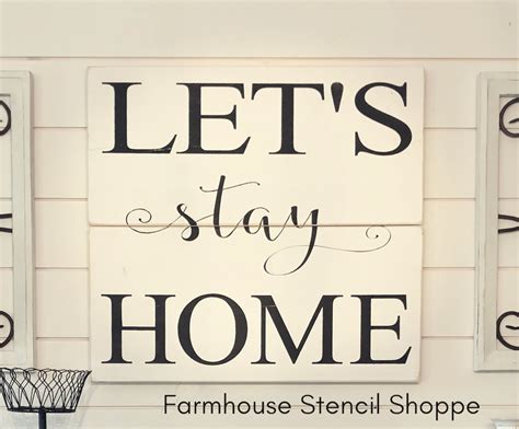stencil lets stay home   piece etsy   lets stay