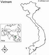 Vietnam Map Outline Name sketch template