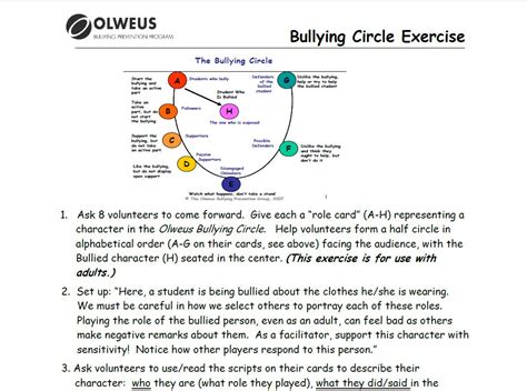 bullying circle mhs olweus bully prevention program