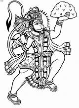 Hanuman Lord sketch template