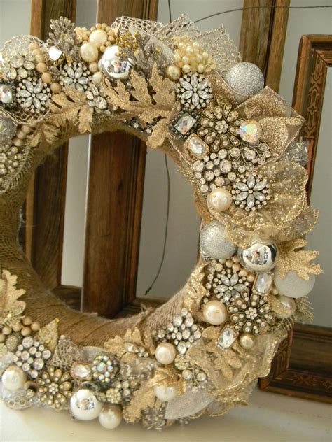 the costume jewelry wreath i made this holiday season