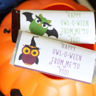fun halloween candy bar wrappers happy owl  ween printables