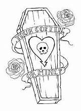 Coffin Flash Spooky Alkaline Colouring Sketches sketch template