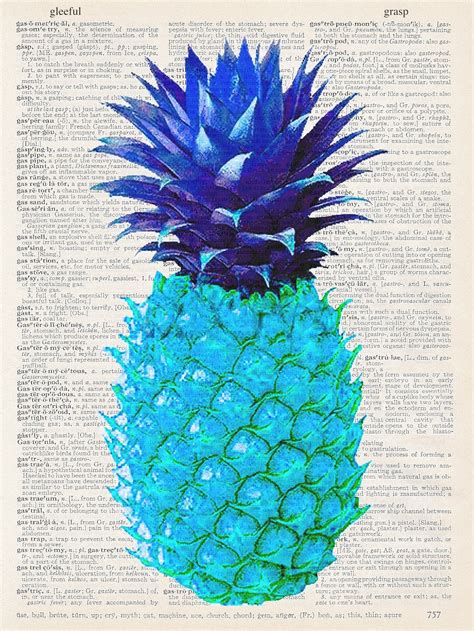 pineapple blue etsy