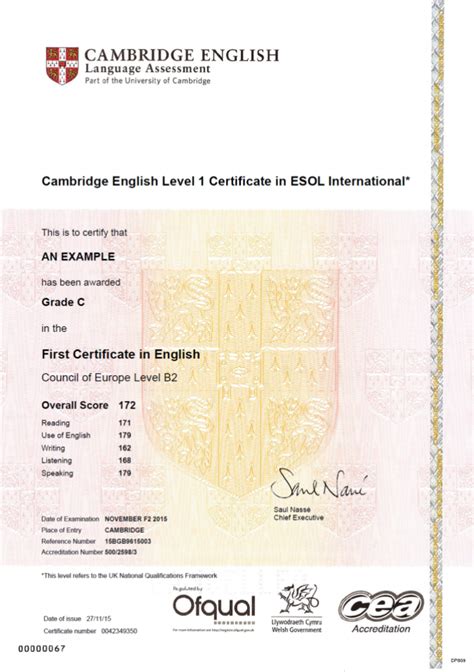 cambridge english certificate cec