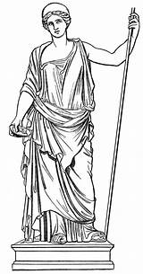 Hera Mythology Goddesses Dewa Dewi Zeus sketch template