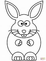 Bunny Coloring Easter Pages Cartoon Rabbit Easy Rabit Drawing Printable Elephant Cute Ears Line Snowshoe Template Color Rabbits Print Getdrawings sketch template