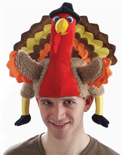 Adult Plush Roasted Turkey Hat Christmas Dinner Chef
