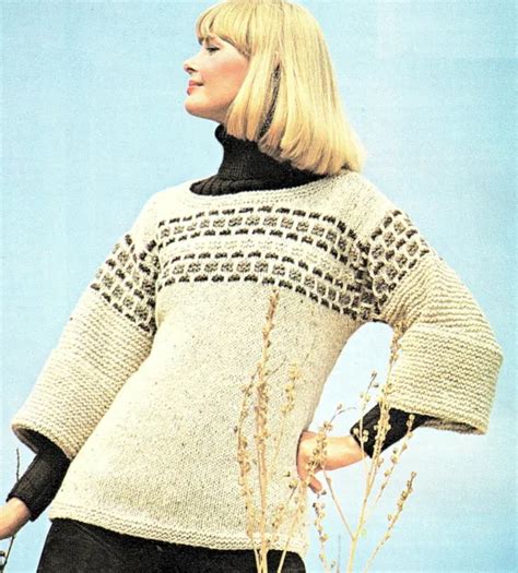 sirdar knitting pattern over sweater retro 1960s ladies girls women s