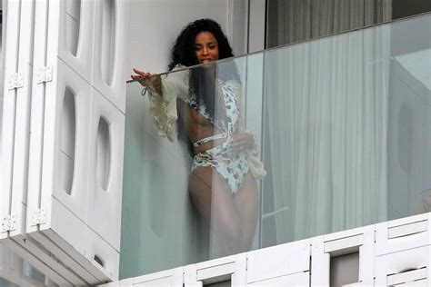 Ciara Sexy Underboobs On Her Hotel Balcony Scandal Planet
