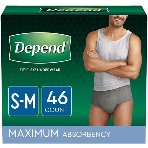 depend fit flex incontinence underwear  men maximum absorbency smallmedium grey  count