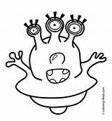 Alien Coloring Pages Kids Eyes Printable Scary Drawing Color Aliens Clipart Template Print Eye Easy Clip Getcolorings Getdrawings Library Craft sketch template