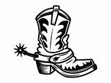 Spur Cowboy Drawing Boots Western Getdrawings Country sketch template