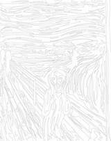 Edvard Munch Scream 1893 Schrei Durch Cri Perçant Claude Monet 1899 sketch template