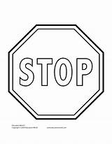 Stop Sign Coloring Clipart Signs Printable Clip Template Traffic Templates Preschool Road School Pages Tools Light Color Bus Safety Cliparts sketch template