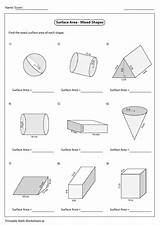 Area Shapes Worksheet Surface Mixed Pdf sketch template