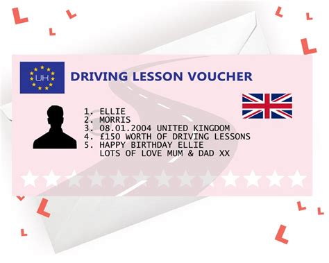 driving lessons gift voucher template   gift certificate gift