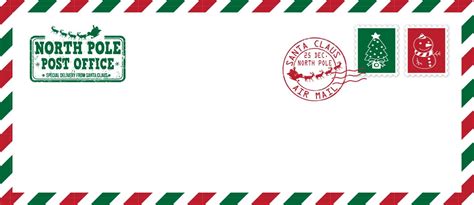 downloadable  printable santa envelopes north pole