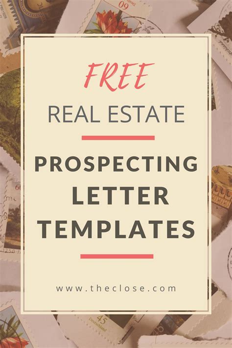 real estate prospecting letter templates   real