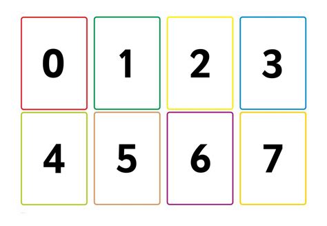 number printable flash cards